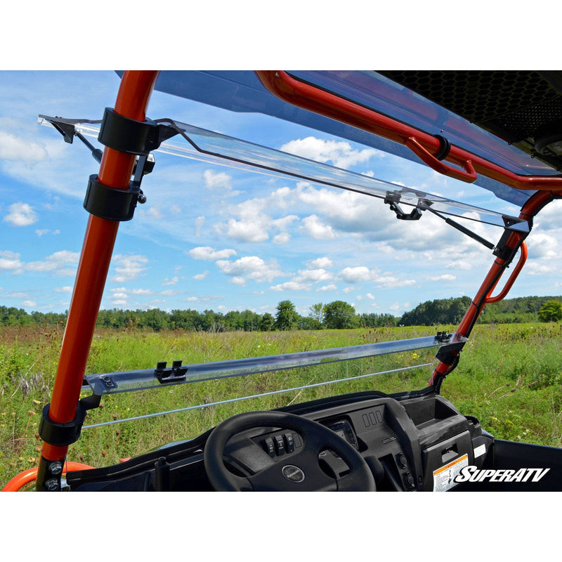 Load image into Gallery viewer, SuperATV Kawasaki Mule Pro Scratch Resistant Flip Windshield FWS-K-MULE-FXT-70
