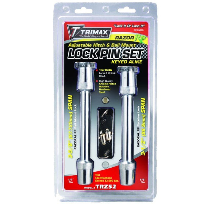 Trimax Keyed Alike Hitch and Height Adjustment Pins for Razor Ball Mounts (TRZ52)