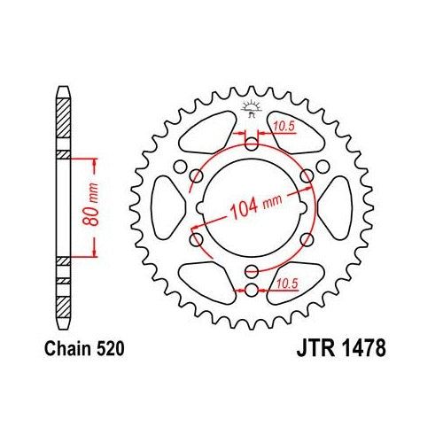 Steel Rear Sprocket 34T for Street KAWASAKI ZX550 GPZ 1984-1986