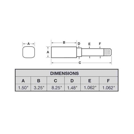 Single - 5-Bolt on 4-1/2 Inch Hub Assembly with Square Shaft 1-1/16 Inch Straight Spindle & Bearings