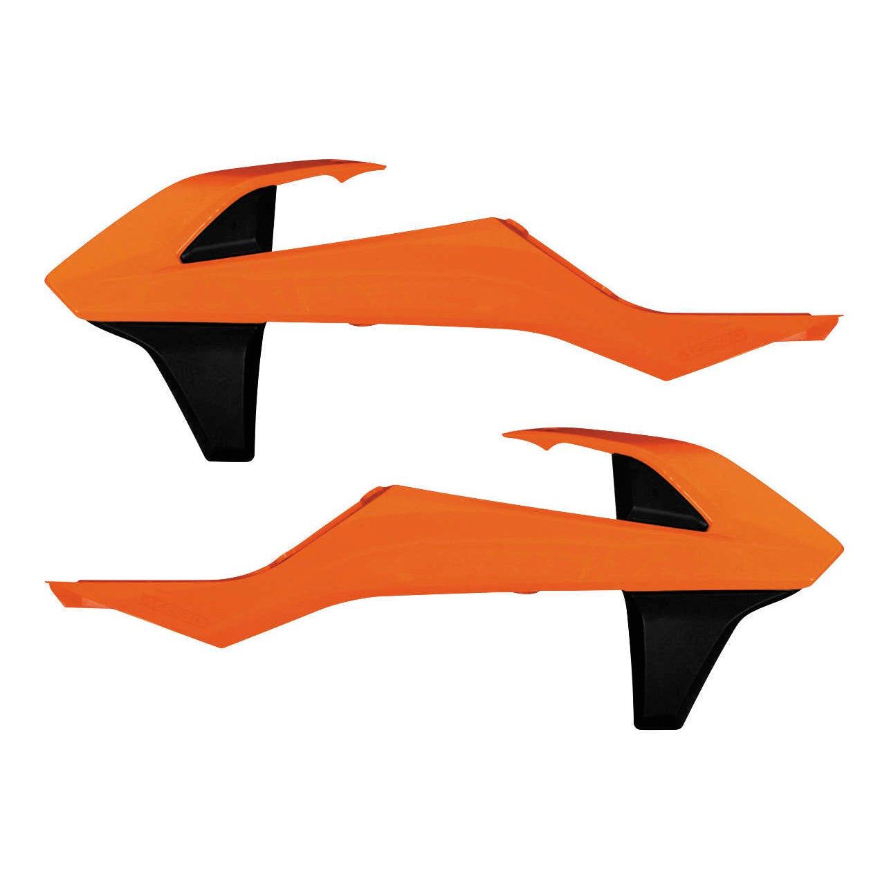 Acerbis 16 Orange/Black Radiator Shrouds for KTM - 2421085225