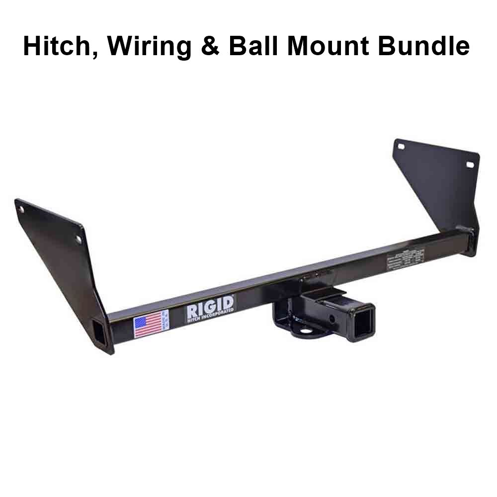 Rigid Hitch (R3-0523) Class III 2 Inch Receiver Trailer Hitch Bundle - Includes Ball Mount and Custom Wiring Harness fits 2019-2025 Toyota RAV4