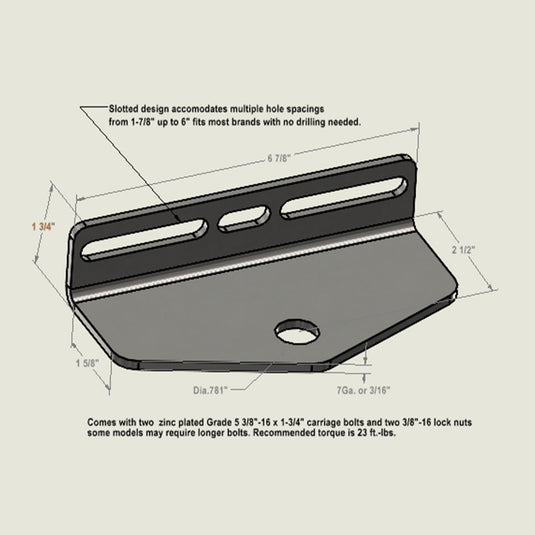 Universal Trailer Hitch For Riding/Zero Turn Lawnmowers (RHA-003-B) - With 1-7/8" Hitch Ball