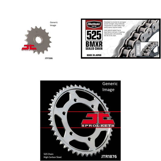 525 BMXR Chain Natural, Front & Rear Sprocket Kit for YAMAHA YZF-R6 2006-2016