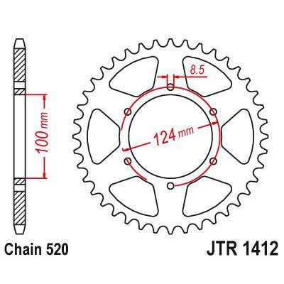 Load image into Gallery viewer, JT Sprockets Rear Steel Sprocket 37 Tooth 37T 520 Chain JTR1412.37
