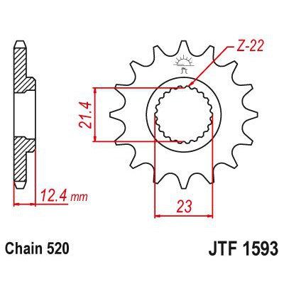 Load image into Gallery viewer, JT Sprockets Front Steel Countershaft Sprocket 14 Tooth 14T 520 Chain
