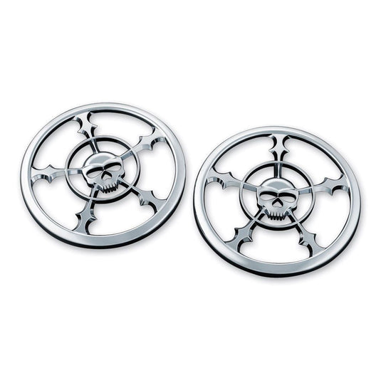 Kuryakyn Front Speaker Grill Trim Chrome Zombie Harley Batwing Bagger 2014-2018