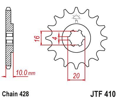 Load image into Gallery viewer, JT Sprockets Front Steel Sprocket 14 Tooth 14T 428 Chain JTF410.14
