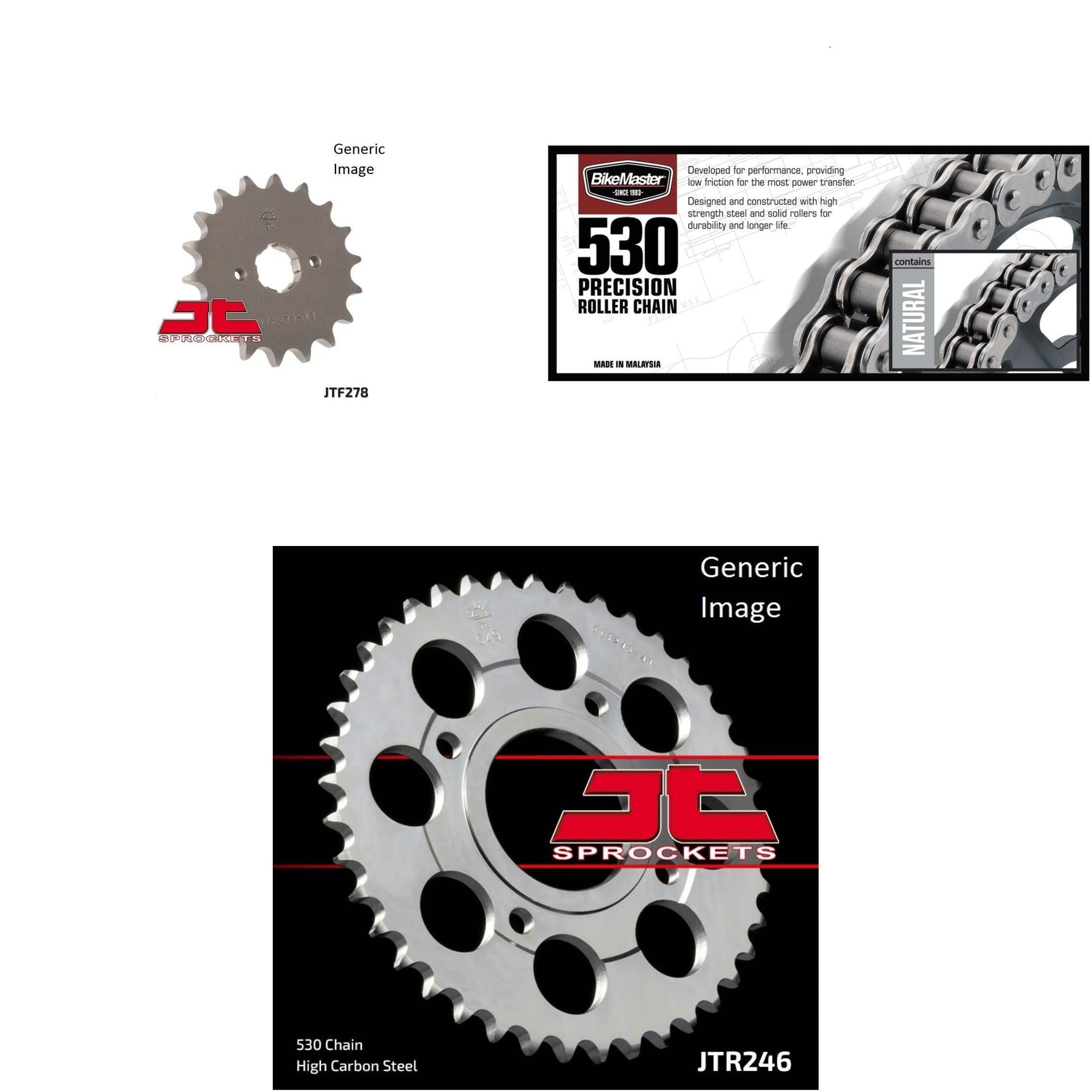530 Chain Natural, Front & Rear Sprocket Kit for Street HONDA CB400A 1978