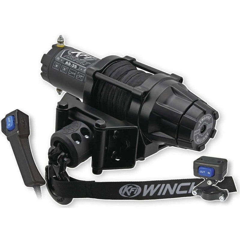 Load image into Gallery viewer, KFI 3500 ATV Assault Series Black Synthetic Winch AS-35
