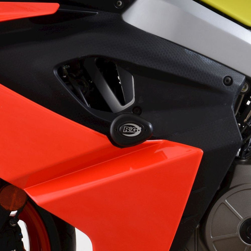 Load image into Gallery viewer, R&amp;G Racing Black Aero Style Crash Protection Bobbins For 2021-2024 Aprilia RS660

