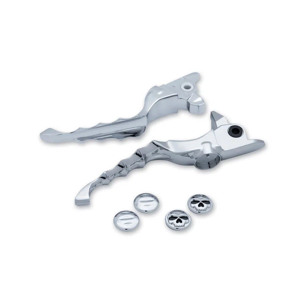 Kuryakyn Chrome Zombie Skull Levers Harley 17-18 Touring Street Road Glide