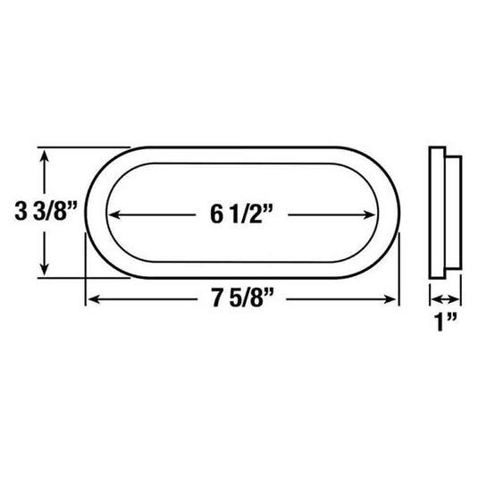 6 Inch Oval Stop/Tail/Turn Light Grommet