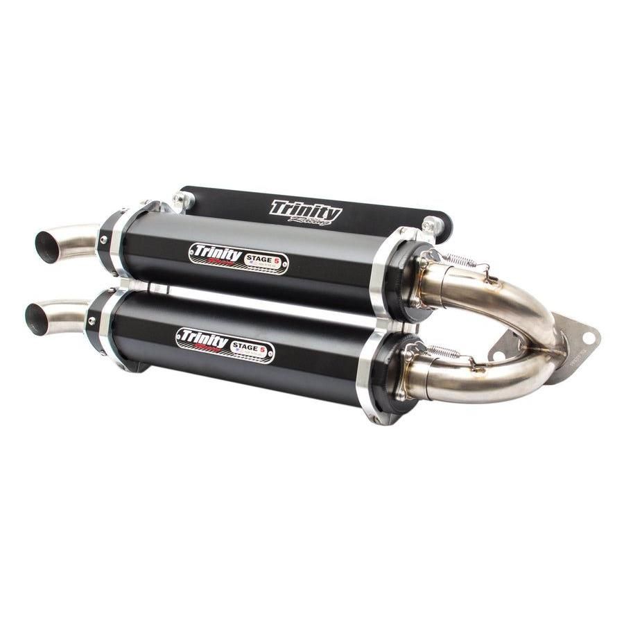 Trinity Racing Stage 5 Dual Slip On Exhaust Black Muffler TR-4118S-BK