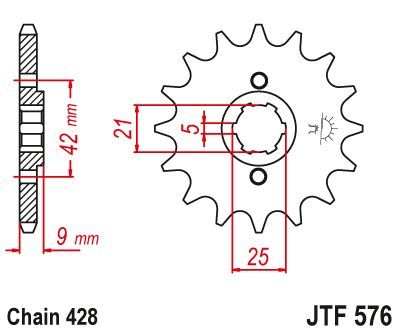Load image into Gallery viewer, JT Sprockets Front Steel Countershaft Sprocket 19 Tooth 19T 428 Chain JTF576.19
