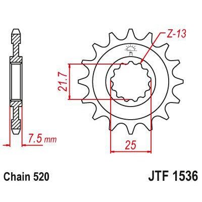Load image into Gallery viewer, JT Sprockets Front OEM Type Rubber Cushioned Sprocket 15 Tooth 15T 520 Chain
