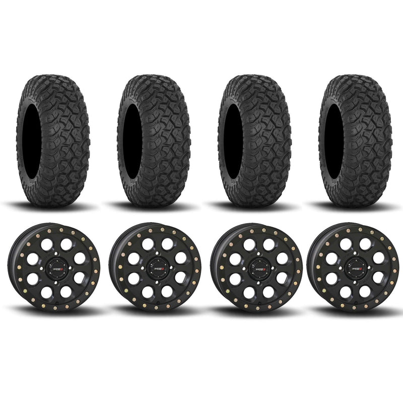 Load image into Gallery viewer, System 3 SB-7 Beadlock Matte Black 15" Wheels And RT320 Tires [32x10R-15]

