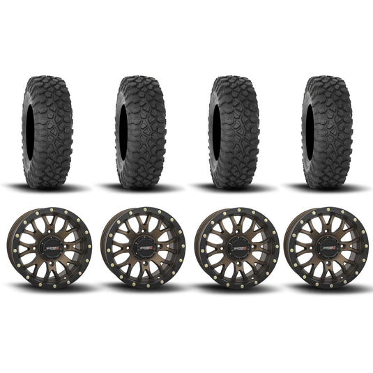 System 3 ST-3 Simulated Beadlock Bronze 15" Wheels And XC450 Tires [30x10R-15]