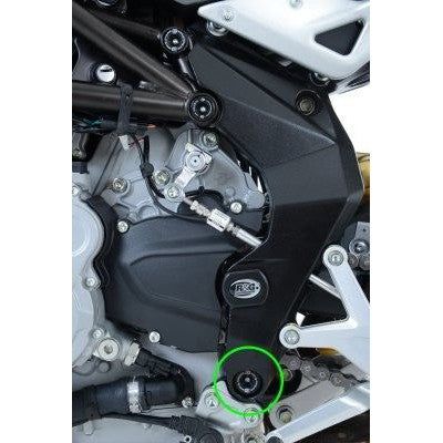 Load image into Gallery viewer, R&amp;G Racing Black Lower Frame Plug LHS For 2013-2016 MV Agusta Brutale 675
