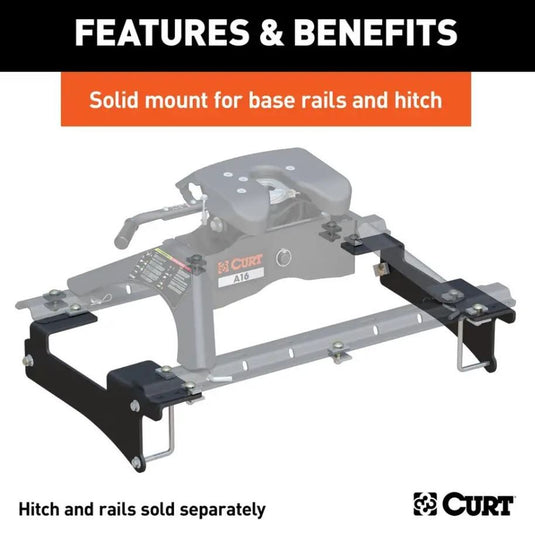 CURT Custom 5th Wheel Brackets 2020-Current Chevrolet Silverado, GMC Sierra, 2500HD & 3500HD Models