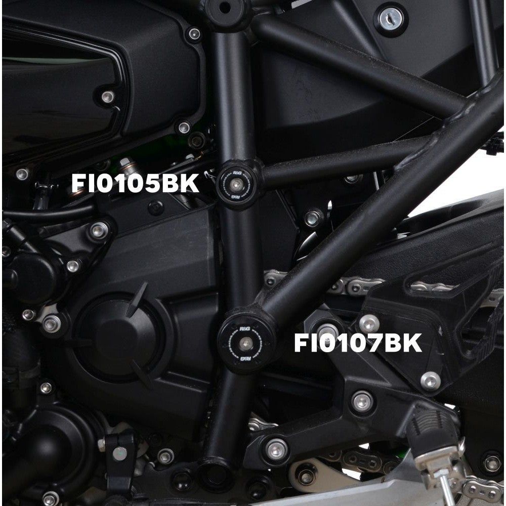 R&G Racing Black Frame Plug LHS Lower For 2015-2020 Kawasaki Ninja H2 ZX1000