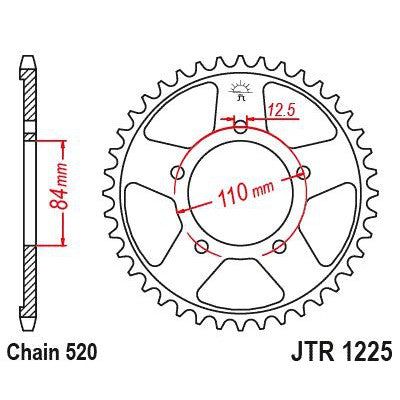 JT Sprockets Rear Steel Sprocket 40 Tooth 40T 520 Chain JTR1225.40