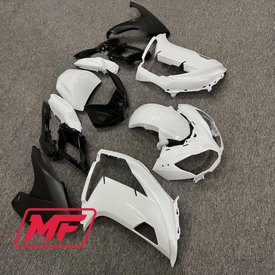 Monster Fairings Full Kit Kawasaki Ninja650 12-16 Black and White + Windshield + Gas Tank Cover