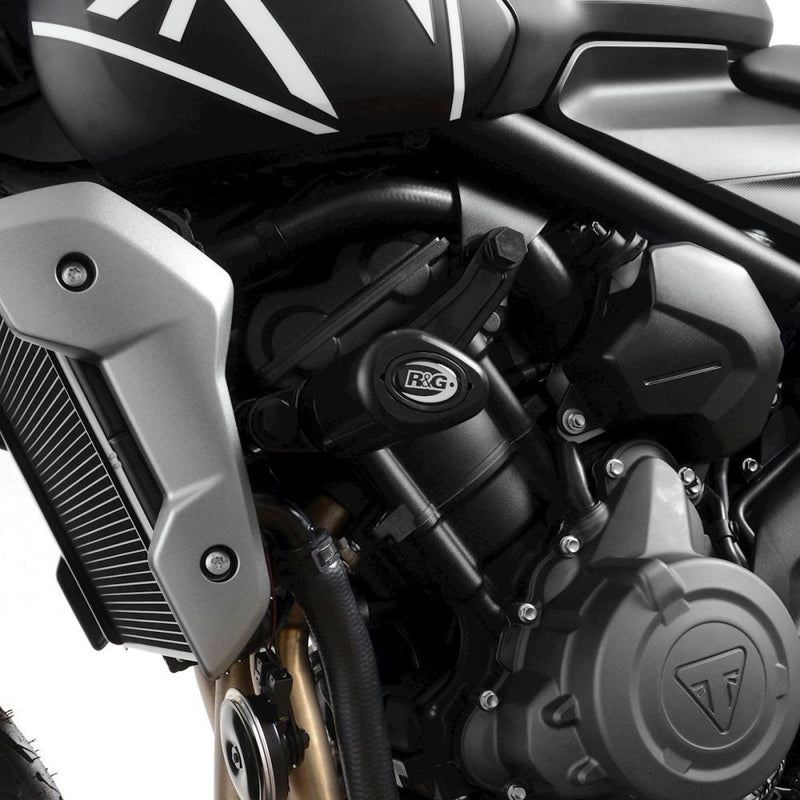 Load image into Gallery viewer, R&amp;G Racing Black Aero Style Crash Protection Bobbins For 2021-2024 Triumph Trident 660
