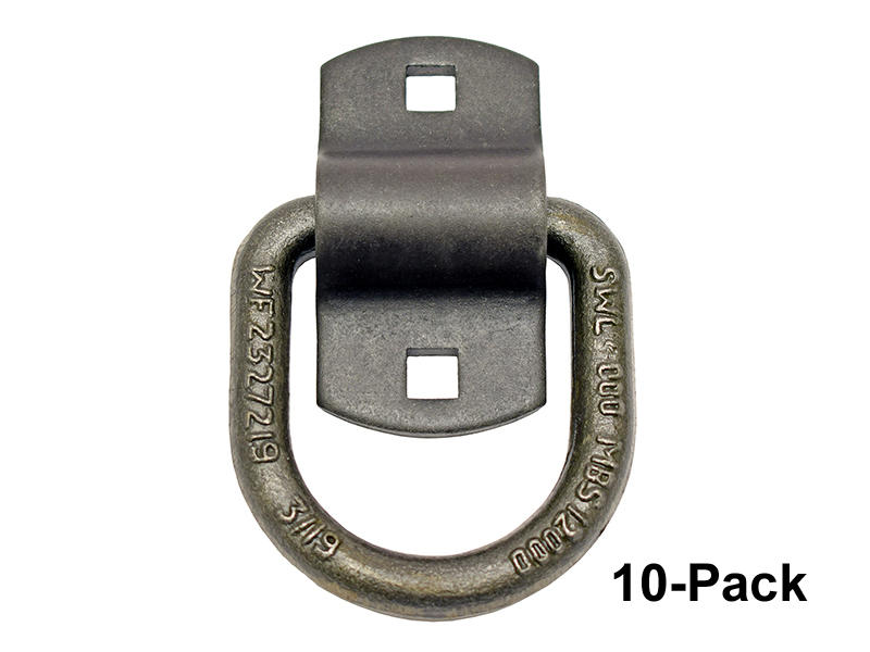 Load image into Gallery viewer, Forged 1/2 Inch Forged D-Ring With 2-Hole Mounting Bracket - 10-Pack
