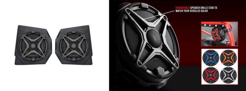 Load image into Gallery viewer, SSV Works Front 6.5&quot; Speaker Pods With Grey Grilles For Can-Am Defender HD10 18-22
