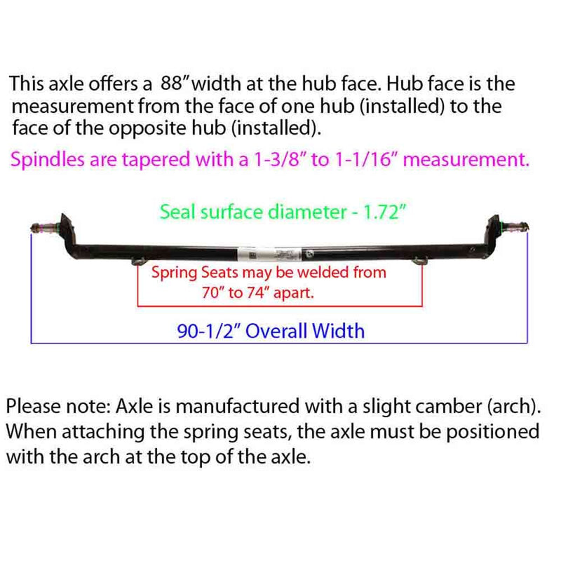 Load image into Gallery viewer, 3,500 lb. Drop Axle Tube with 88 Inch Hub Face
