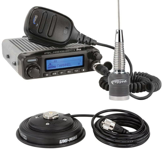 Rugged Radios Adventure Radio Kit - M1 Waterproof Powerful Business Band Mobile Radio Kit and External Speaker RK-M1-V-SPK
