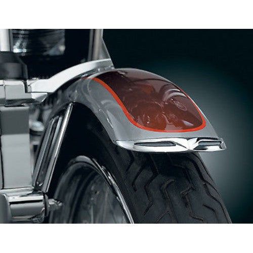 Load image into Gallery viewer, KURYAKYN CHROME FRONT FENDER TIP FOR HARLEY DAVIDSON NARROW FRONT FENDERS 9012
