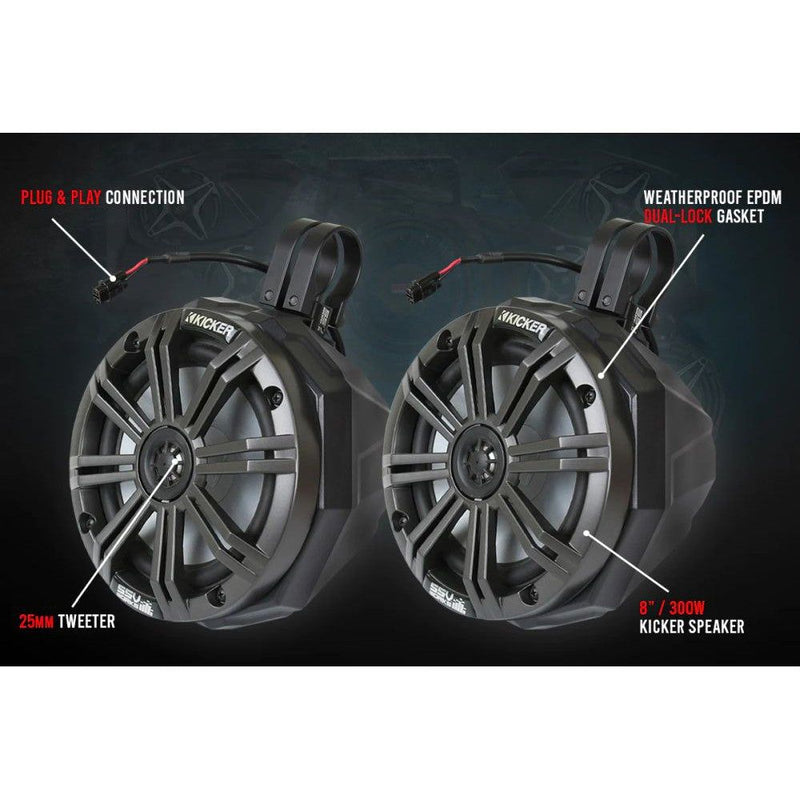 Load image into Gallery viewer, SSV Works 8&quot; Kicker Cage Mount Pods With 1.75&quot; Clamp US2-C8K-175
