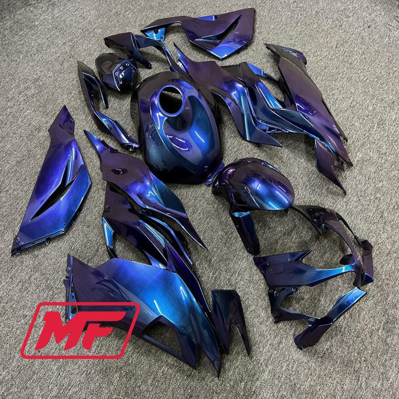 Load image into Gallery viewer, Monster Fairings Full Kit Kawasaki ZX-6R 19-23 Purple Gradient + Windshield + Gas Tank Cover
