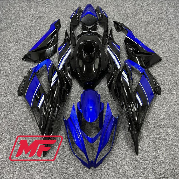 Monster Fairings Full Kit Kawasaki ZX-6R 13-18 Deep Blue and Black + Windshield + Gas Tank Cover