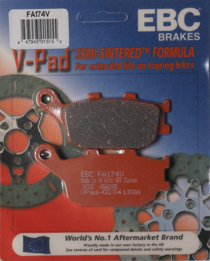 Load image into Gallery viewer, EBC 1 Pair V-Pad Semi-Sintered Touring Brake Pads MPN FA174V

