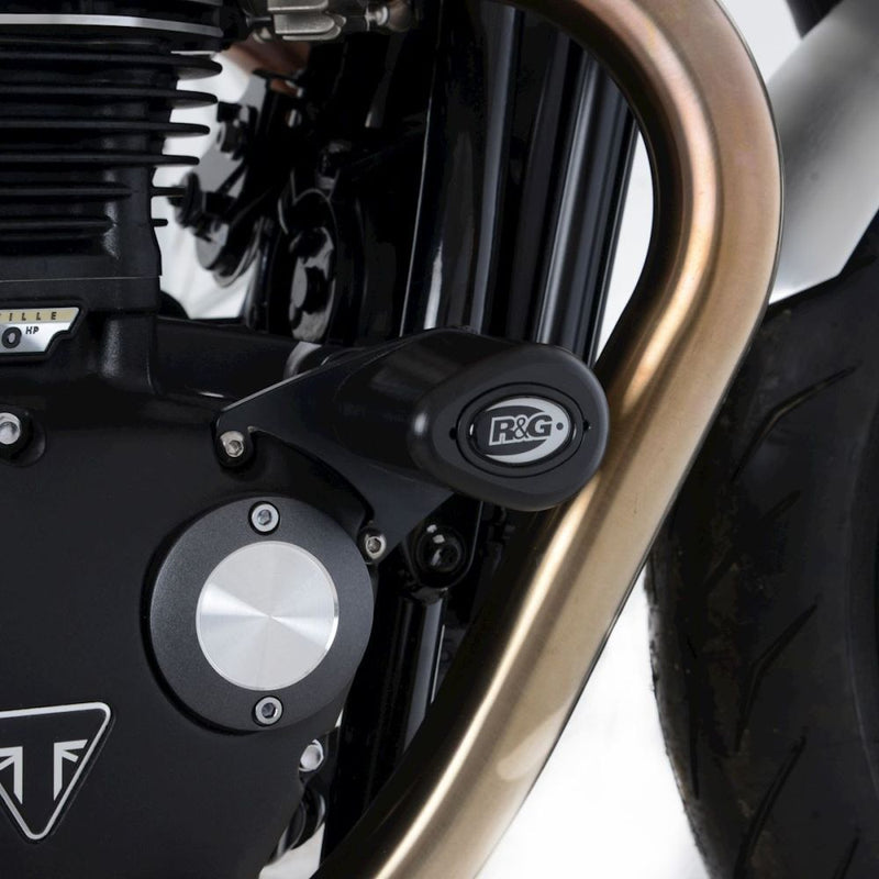 Load image into Gallery viewer, R&amp;G Racing Black Aero Style Crash Protection Bobbins For 2019-2020 Triumph Speed Twin 1200
