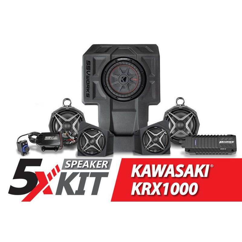 Load image into Gallery viewer, SSV Works Phase X 5 Speaker Audio Kit For Kawasaki KRF1000 2020-2022
