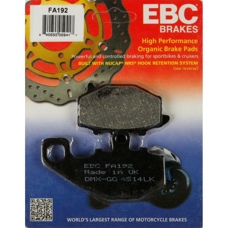 Load image into Gallery viewer, EBC 1 Pair FA Series Organic Replacement Brake Pads MPN FA192
