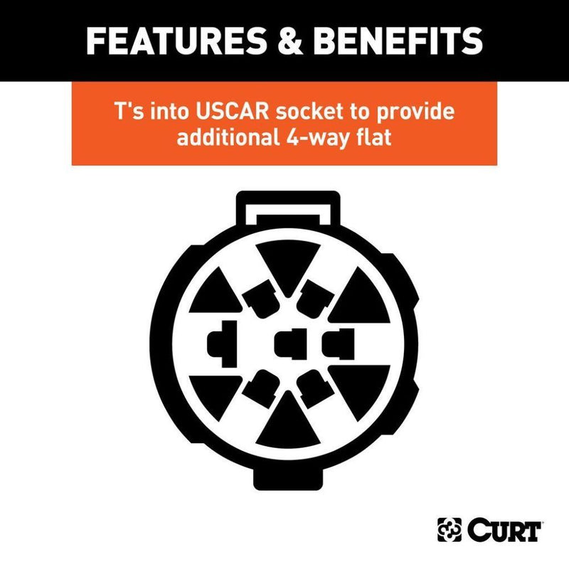 Load image into Gallery viewer, T-Connector Provides Replacement OE 4-Way Flat Socket (T&#39;s into USCAR Socket) (Requires Factory 7-way Harness on Vehicle)
