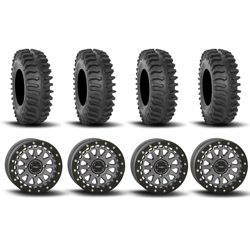 Load image into Gallery viewer, System 3 SB-6 Beadlock Gun Metal Grey 15" Wheels And XT400 Tires [33x10R-15]
