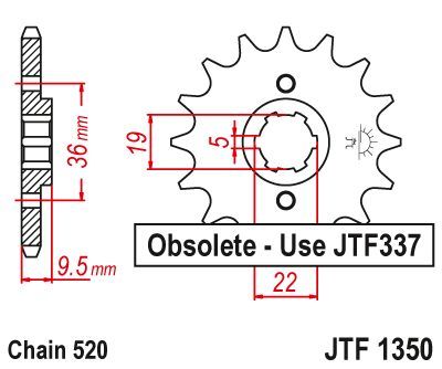 Load image into Gallery viewer, JT Sprockets Front Steel Sprocket 13 Tooth 13T 520 Chain JTF1350.13
