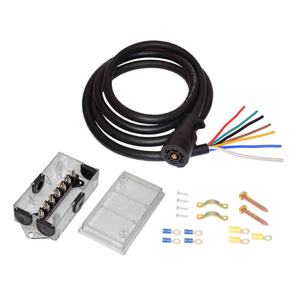 7-Way Plug (8 Ft Length) Cord with 7-way Translucent Junction Box