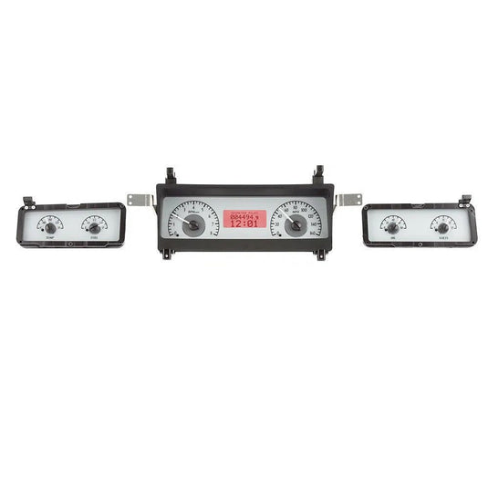 Dakota Digital 1973-1977 Chevrolet Malibu/Monte Carlo/El Camino/GMC Sprint VHX Silver Red Display Square Gauge Kit VHX-73C-MAL-S-R