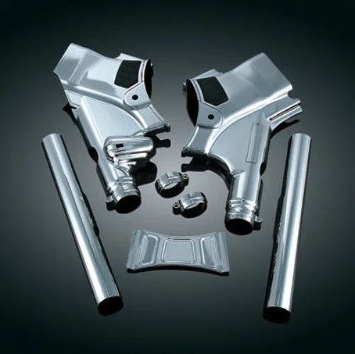 Kuryakyn Deluxe Chrome Neck Frame Covers Accent Trim Harley Touring 2009-2013