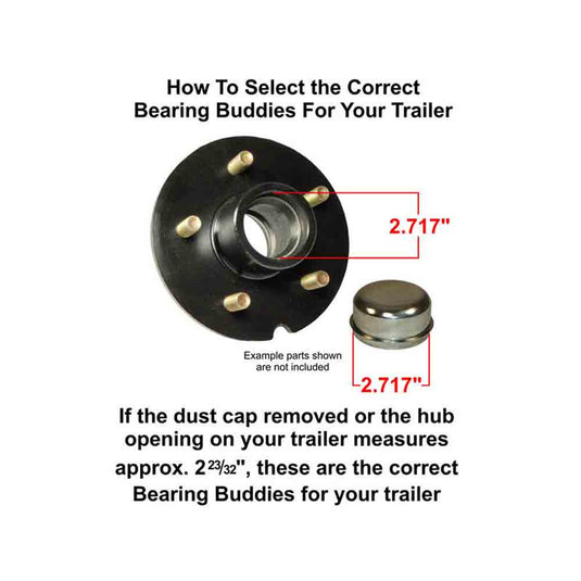 Bearing Buddy Stainless Steel Bearing Protectors with Bras - Pair - 2.717" Diameter