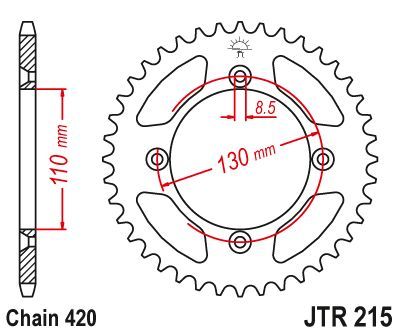 Load image into Gallery viewer, JT Sprockets Rear Steel Sprocket 55 Tooth 55T 420 Chain JTR215.55
