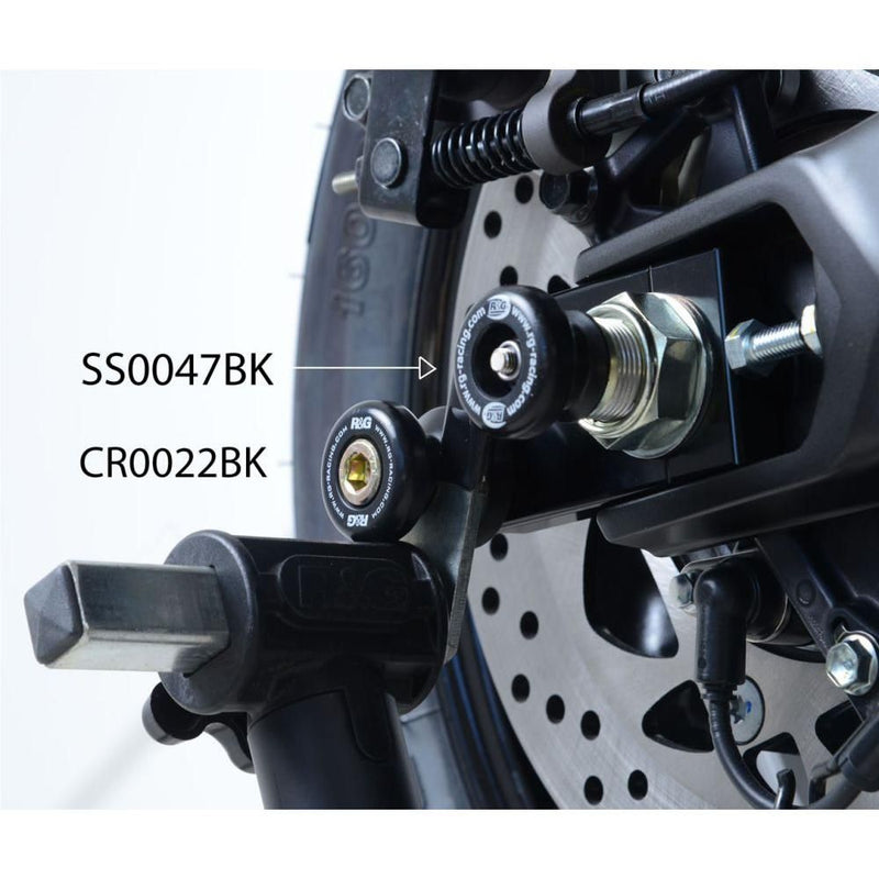 Load image into Gallery viewer, R&amp;G Racing Black Spindle Sliders SS0047BK
