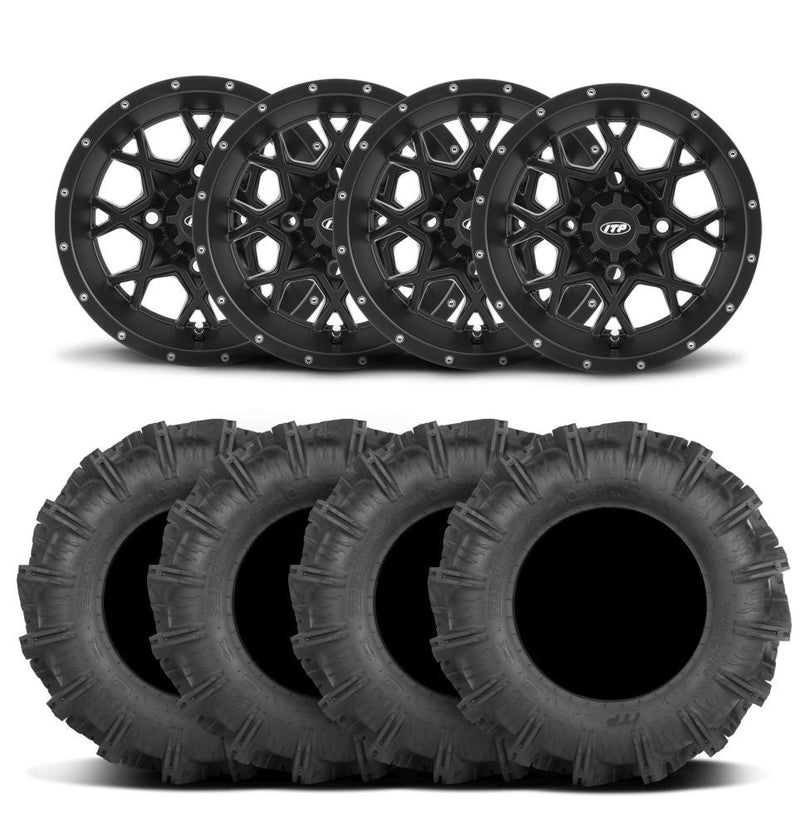 Load image into Gallery viewer, ITP Hurricane 15&quot; Matte Black Wheels And Cryptid Tires [32x10-15]
